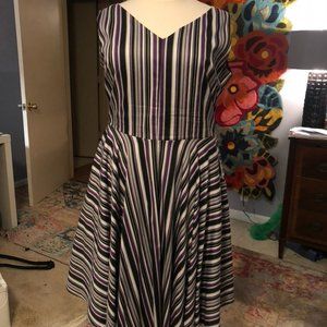 Pinup Couture Havana Dress in Purple Stripe